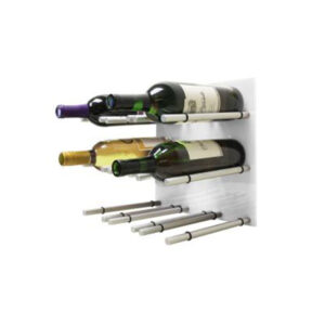 Soporte de pared de madera Clavijas de estante de vino anodizado de aluminio de acero inoxidable con soporte de vidrio